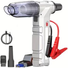 جت فن دمنده و مکنده شارژی داری جامپ استارتر و پاوربانک چراغ قوه مدل 5in1 ا 12V RV Battery Cordless Handheld Blower And Vacuum Lighting USB Charging
